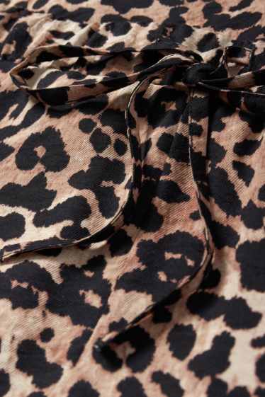 Women - Skirt - leopard print - beige / brown