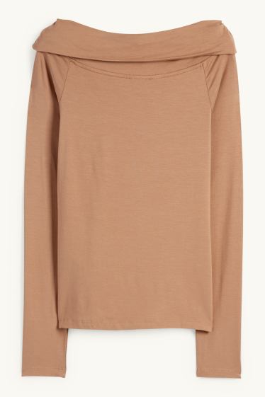 Femmes - Haut à manches longues - beige