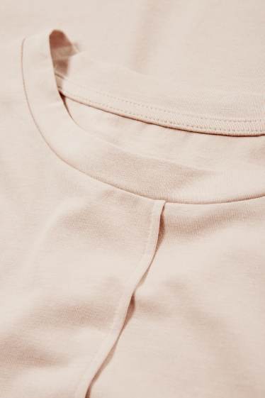 Damen - Basic-Langarmshirt - hellbeige