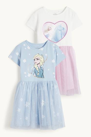 Bambine - Confezione da 2 - Frozen - vestito - azzurro