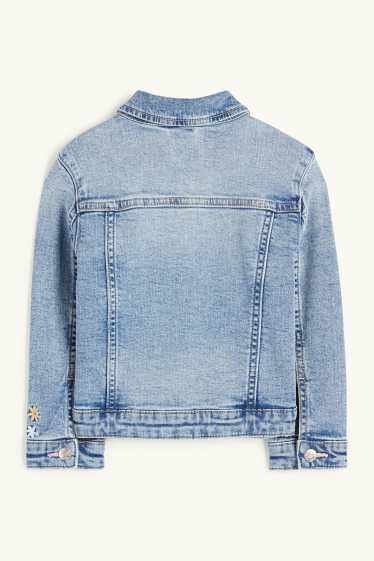 Enfants filles - Fleurs - veste en jean - jean bleu clair