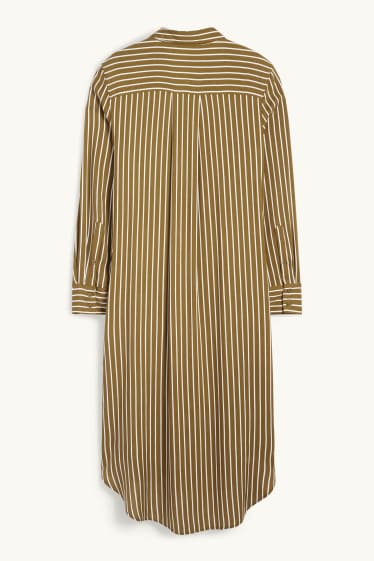 Donna - Vestito a camicia di viscosa - a righe - verde