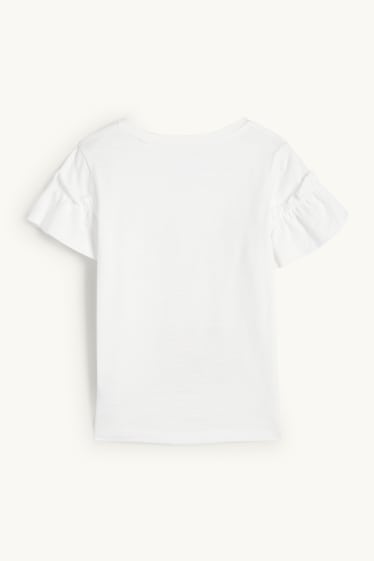 Kinder Mädchen - Hase - Kurzarmshirt - cremeweiss