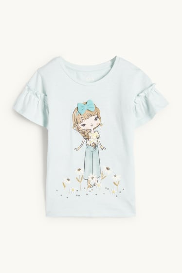 Kinder Mädchen - Mädchen - Kurzarmshirt - mintgrün