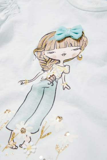 Kinder Mädchen - Mädchen - Kurzarmshirt - mintgrün