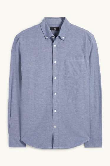 Herren - Hemd - Regular Fit - Button-down - dunkelblau