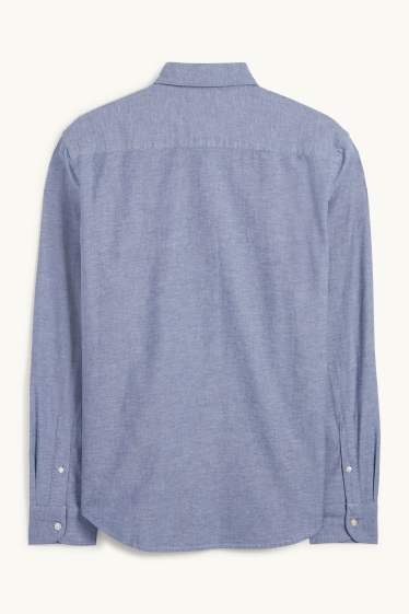 Herren - Hemd - Regular Fit - Button-down - dunkelblau
