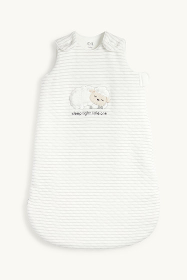 Baby Boys - Sheep - baby sleeping bag - 0-4 months - striped - cremewhite