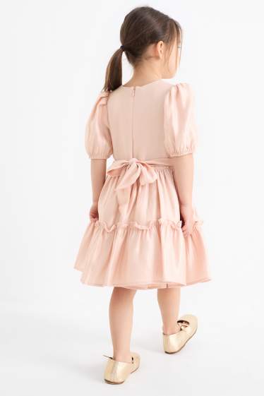 Kinder Mädchen - Kleid - glänzend - rosa