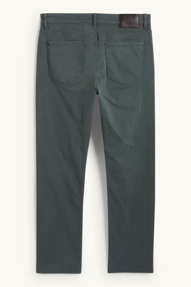 Pánské - Kalhoty - slim fit - Flex - LYCRA® - tmavozelená