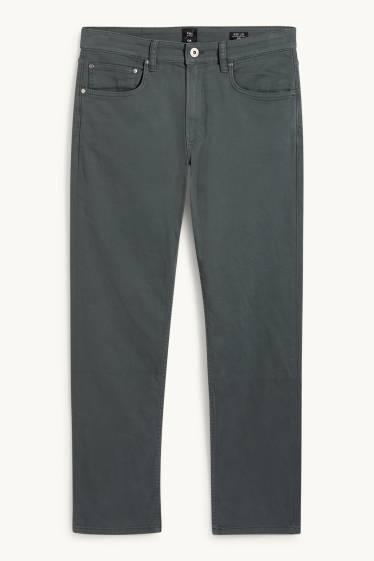 Pánské - Kalhoty - slim fit - Flex - LYCRA® - tmavozelená
