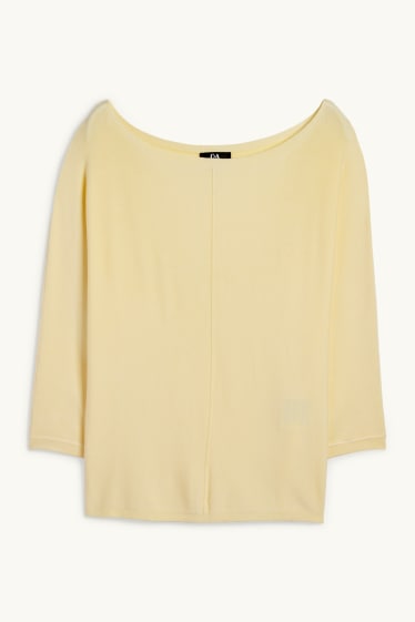Femmes - Pull en maille fine - jaune