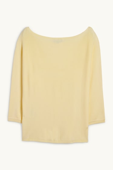Femmes - Pull en maille fine - jaune