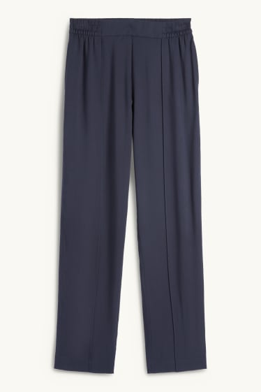 Dona - Pantalons de tela - high waist - tapered fit - blau fosc