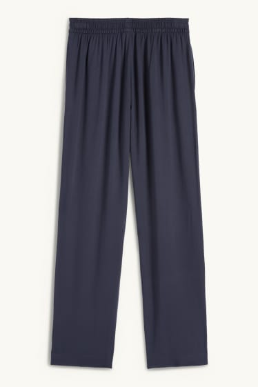 Dona - Pantalons de tela - high waist - tapered fit - blau fosc