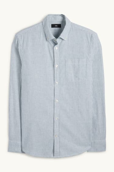 Home - Camisa Oxford - regular fit - button-down - de ratlles - verd menta