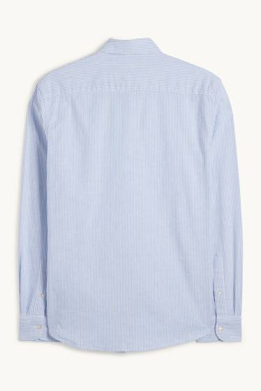 Uomo - Camicia Oxford - regular fit - button down - a righe - azzurro