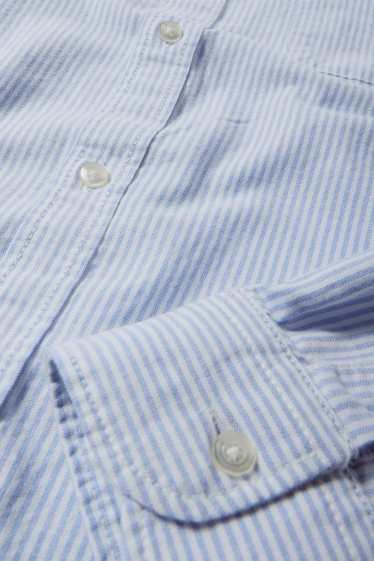Uomo - Camicia Oxford - regular fit - button down - a righe - azzurro