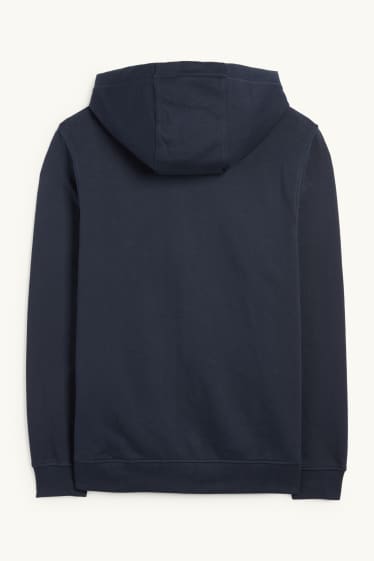 Hommes - Sweat zippé à capuche - bleu foncé