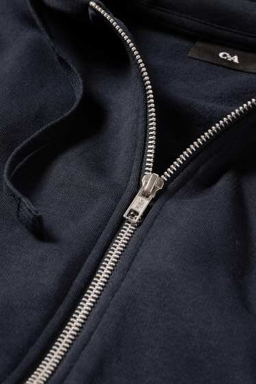 Hommes - Sweat zippé à capuche - bleu foncé