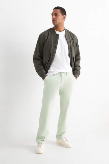 Pánské - Kalhoty chino - regular fit - mátově zelená