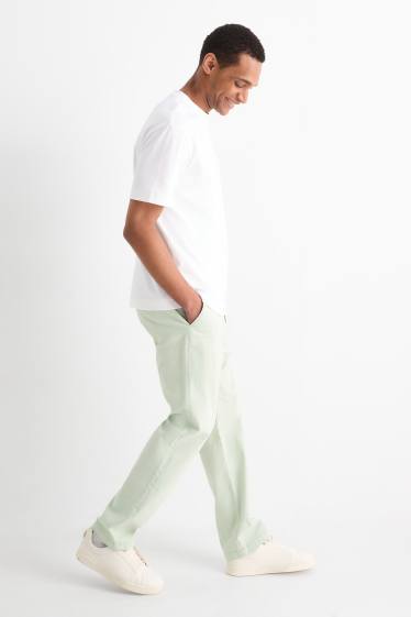 Pánské - Kalhoty chino - regular fit - mátově zelená