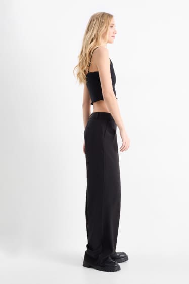 Damen - Business-Hose - Mid Waist - Straight Fit - Mix & Match - schwarz