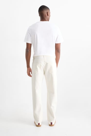 Heren - Regular jeans - crème wit