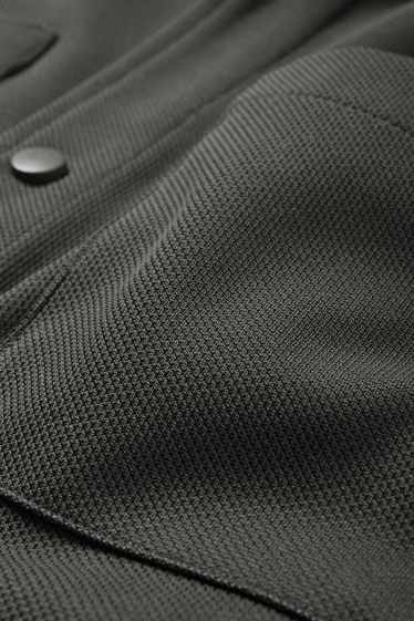 Hommes - Veste-chemise - relaxed fit - col kent - texturée - gris