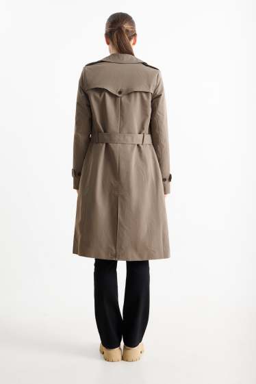 Damen - Trenchcoat - wasserabweisend - braun