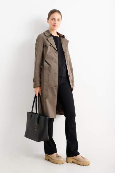 Damen - Trenchcoat - wasserabweisend - braun
