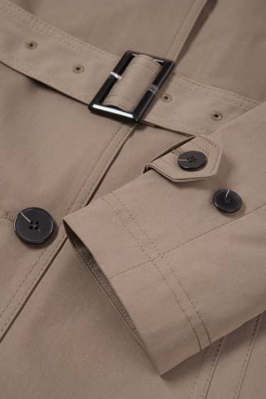 Damen - Trenchcoat - wasserabweisend - braun