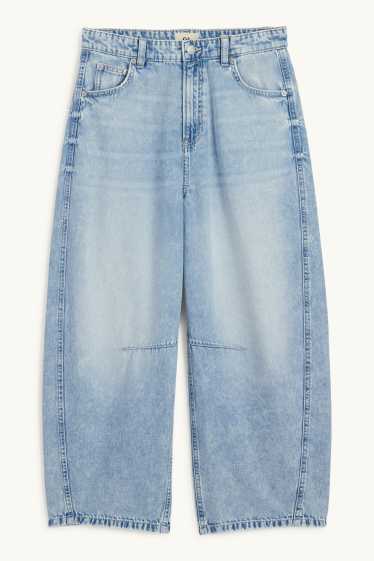 Dámské - Balloon jeans - mid waist - džíny - světle modré
