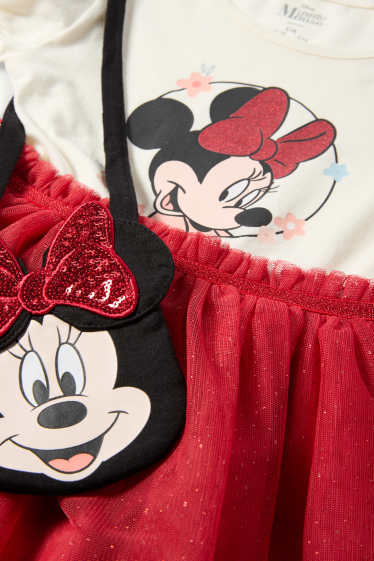 Bambine - Minnie - set - vestito e borsa - 2 pezzi - rosso