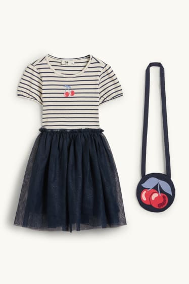 Nena - Cireres - conjunt - vestit i bossa - 2 peces - blau fosc