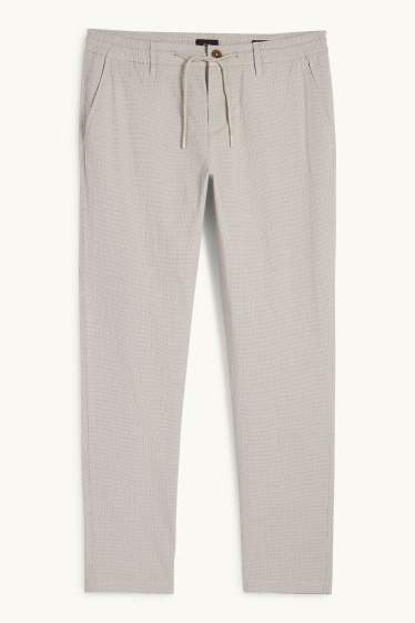 Pánské - Kalhoty chino - tapered fit - strukturované - béžová