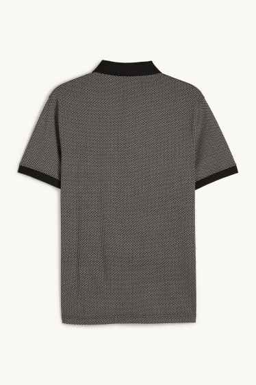 Hommes - Polo - à carreaux - noir