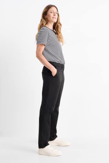 Femmes - Chino - mid waist - tapered fit - noir