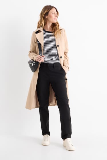 Femmes - Chino - mid waist - tapered fit - noir