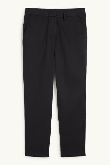 Femmes - Chino - mid waist - tapered fit - noir