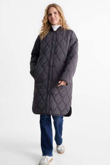 Women - Quilted coat - water-repellent - dark blue