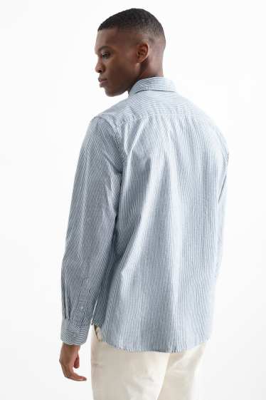 Home - Camisa Oxford - regular fit - button-down - de ratlles - verd menta