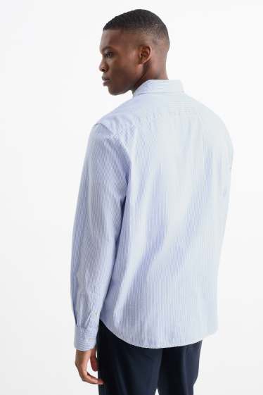 Uomo - Camicia Oxford - regular fit - button down - a righe - azzurro
