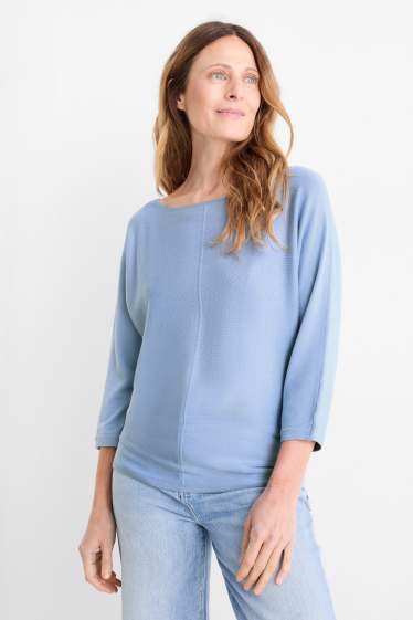 Mujer - Jersey de punto fino - azul claro