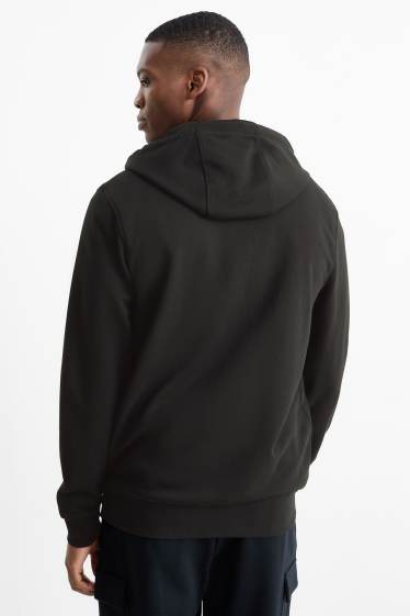 Hommes - Sweat zippé à capuche - noir