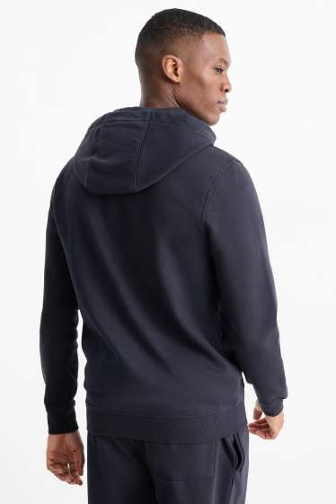 Hommes - Sweat zippé à capuche - bleu foncé