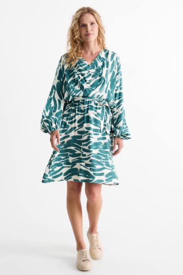 Femmes - Robe en viscose - à motif - vert