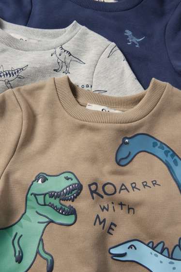 Enfants garçons - Lot de 3 - dinosaures - sweats - beige
