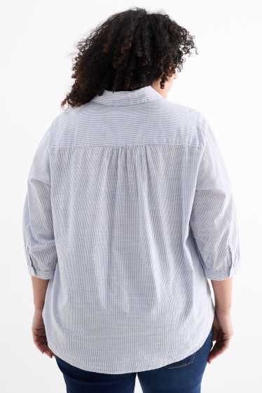 Femei - Bluză - cu dungi - albastru