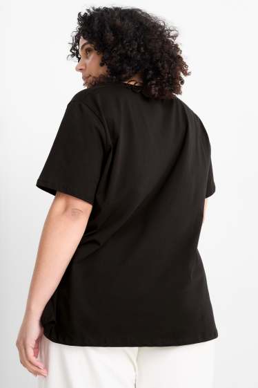 Donna - Confezione da 2 - t-shirt con scollo a V - LYCRA® - nero